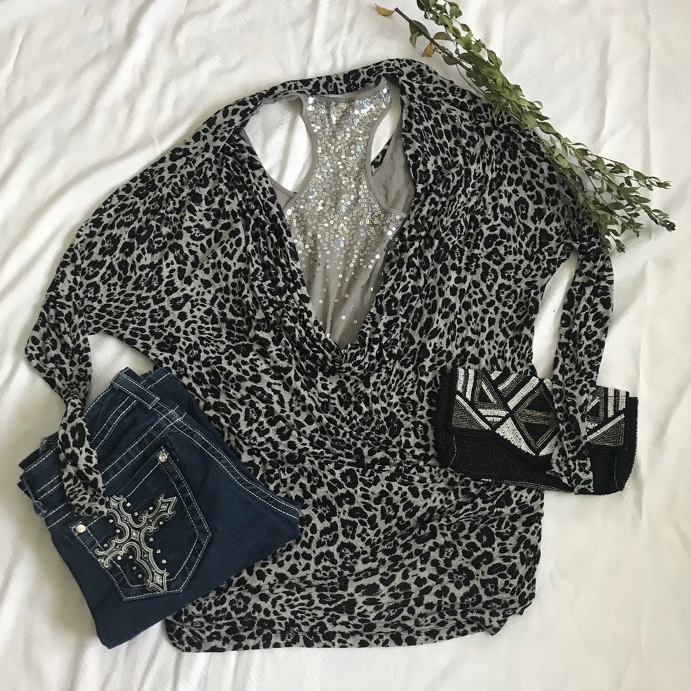 Cheetah print long sleeve shirt